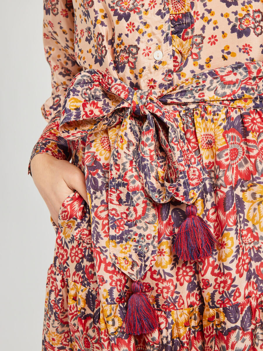 Mille Valentina Multi Print Silk Dress