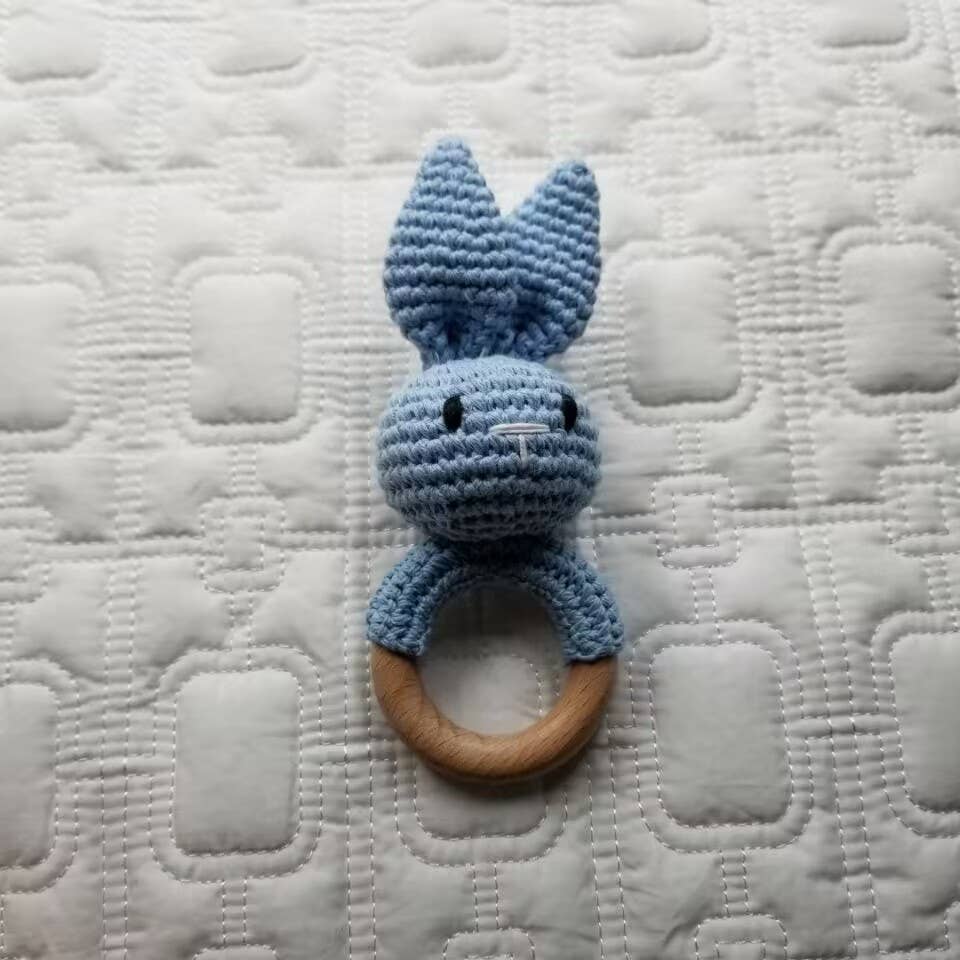 Knitting Bunny Hand Crochet Rattle