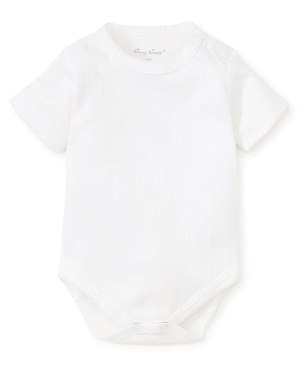 White Pointelle S/S Onesie