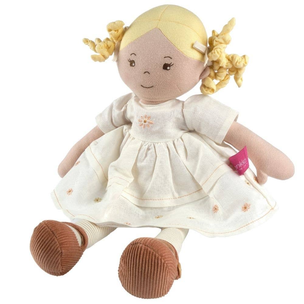 Priscy Blonde Haired Doll in White Linen Dress/Display Box