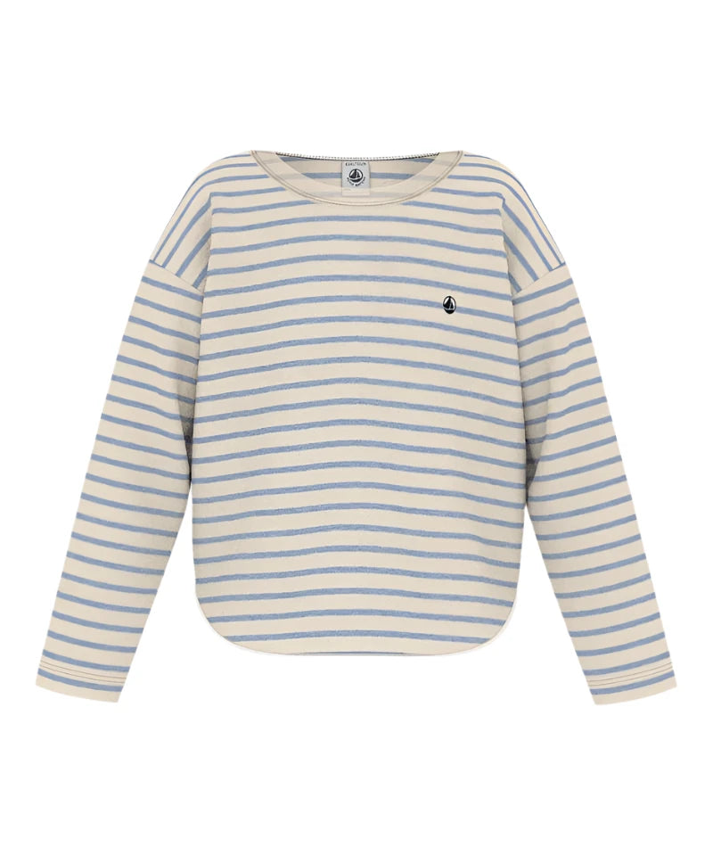 Blue Cream Striped Top