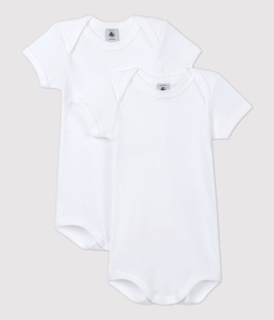 Petit Bateau White 2pk Bodysuit