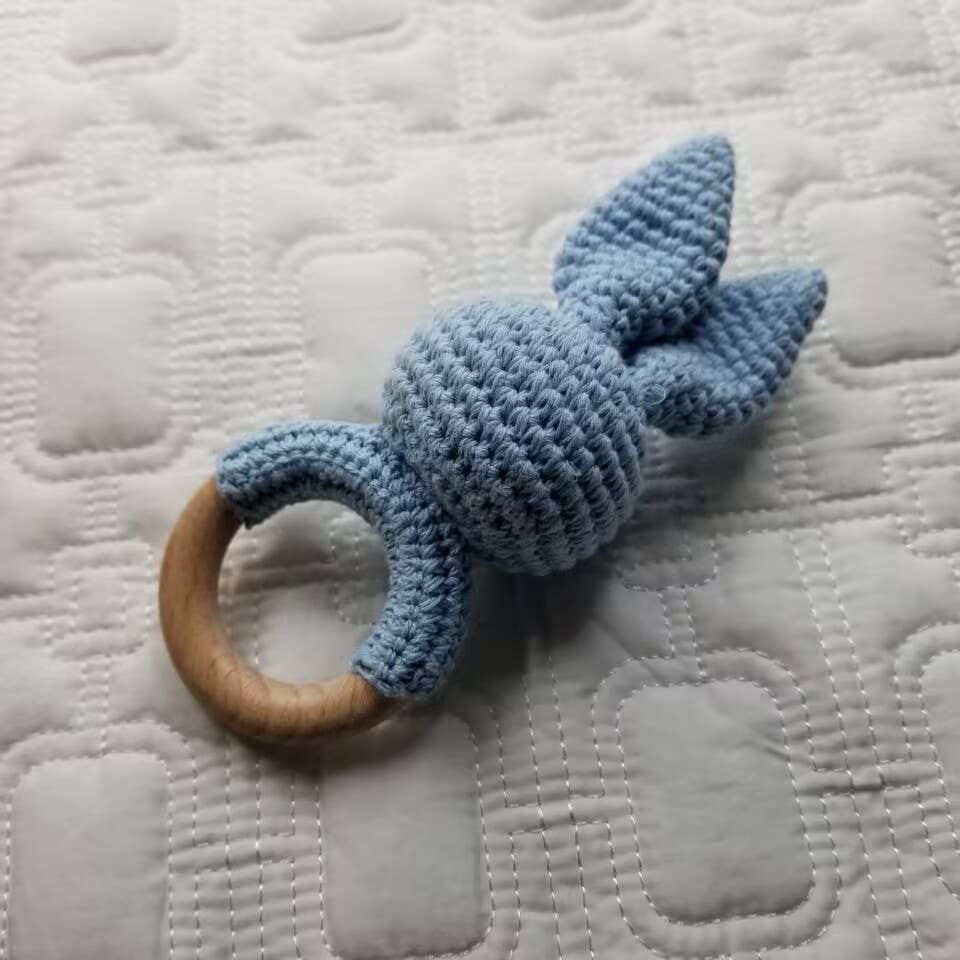 Knitting Bunny Hand Crochet Rattle