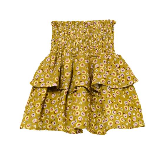 Olive Boho Floral Skirt