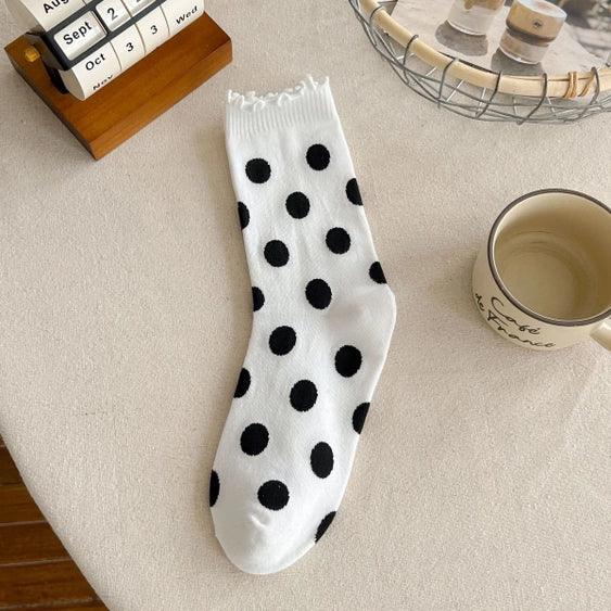 Polkadot Mid Calf Sock