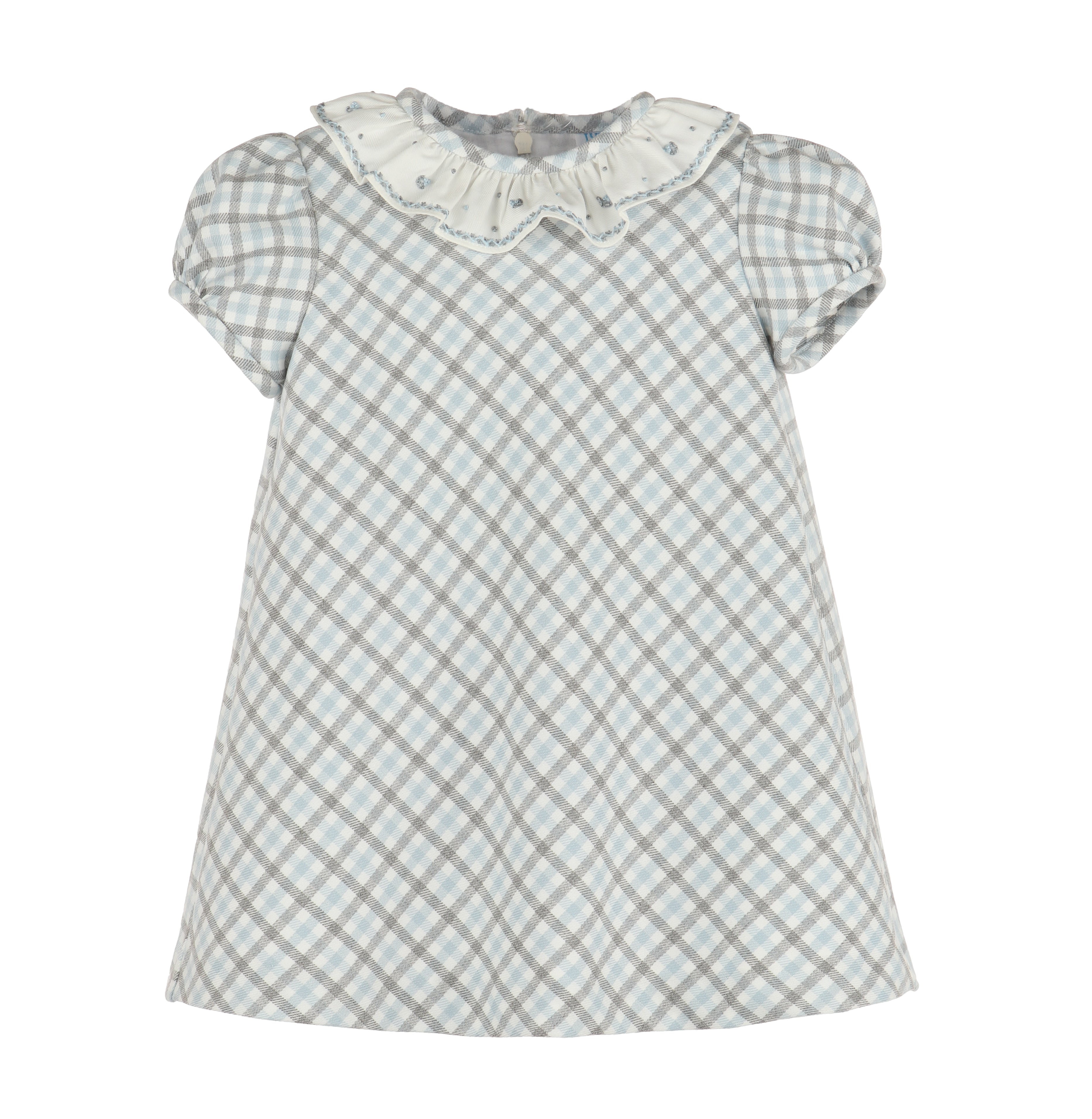 Blue Gray Plaid Shift Dress