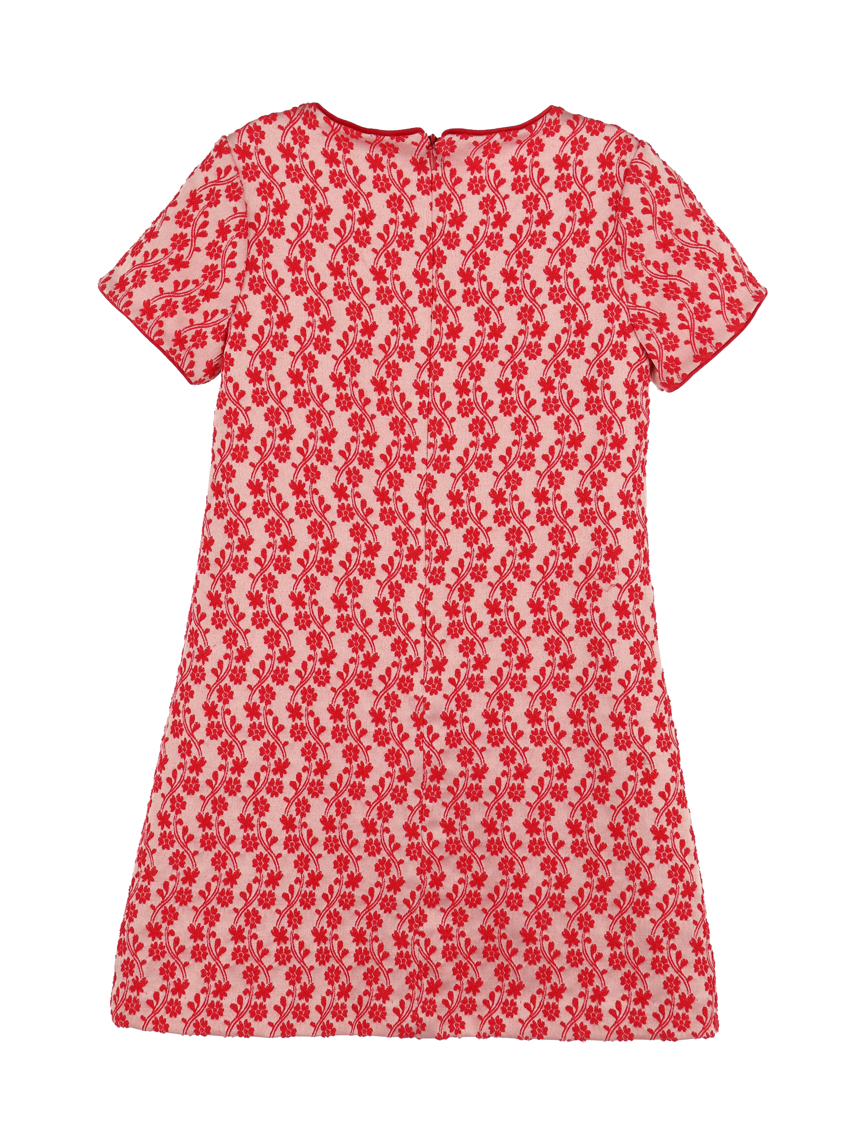 Crimson Vine Floral Shift Dress