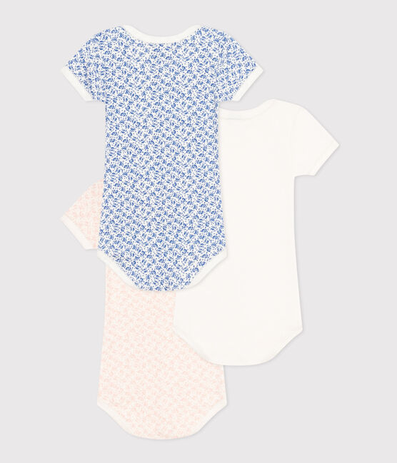 Petit Bateau 3pack Rose Print SS Bodysuit