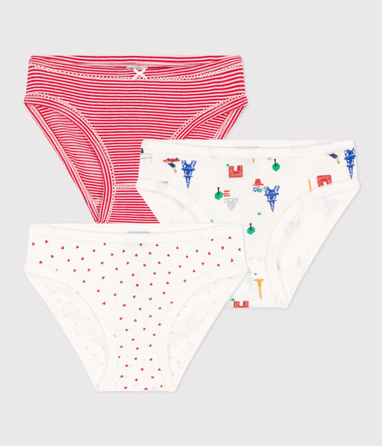 Petit Bateau 3pack panties red heart/stripe