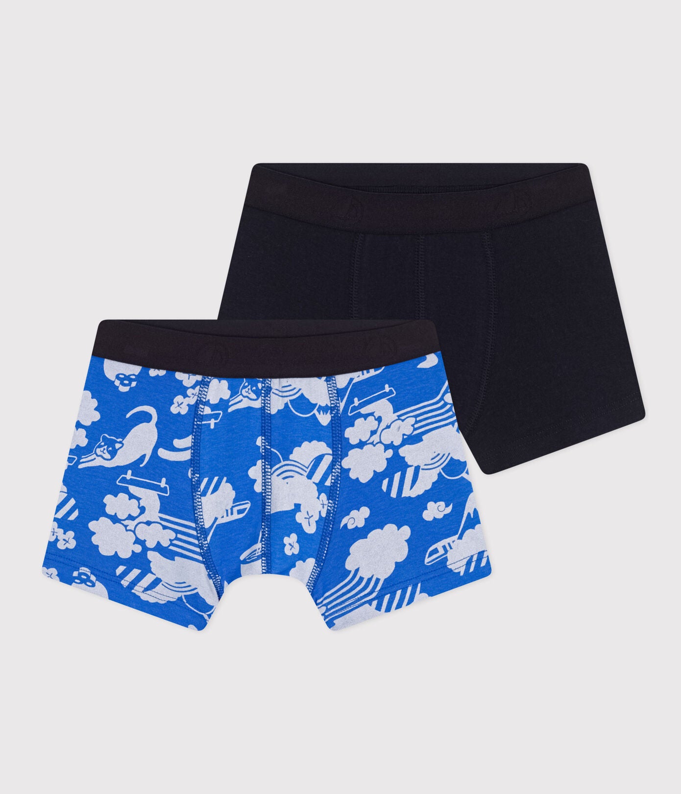 Petit Bateau 2 pack Navy/Blue Print Boxers