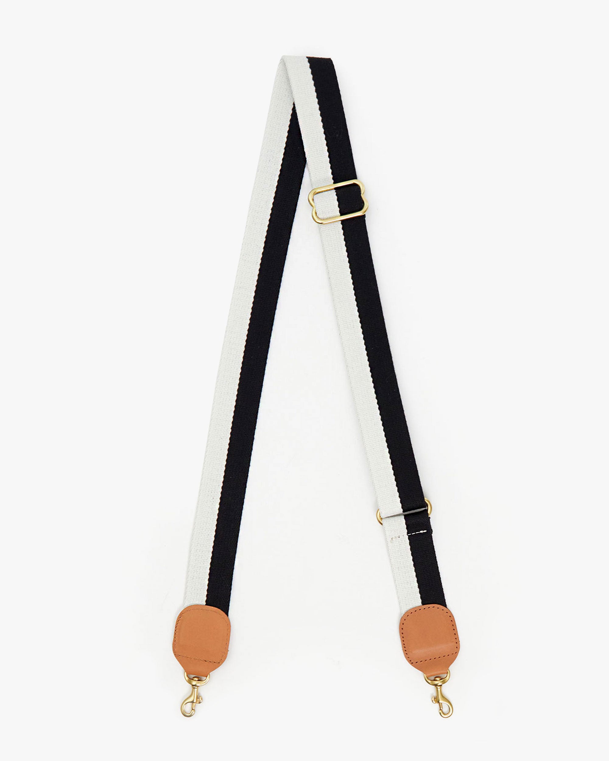 Clare V. Black and Cream Webbing Strap