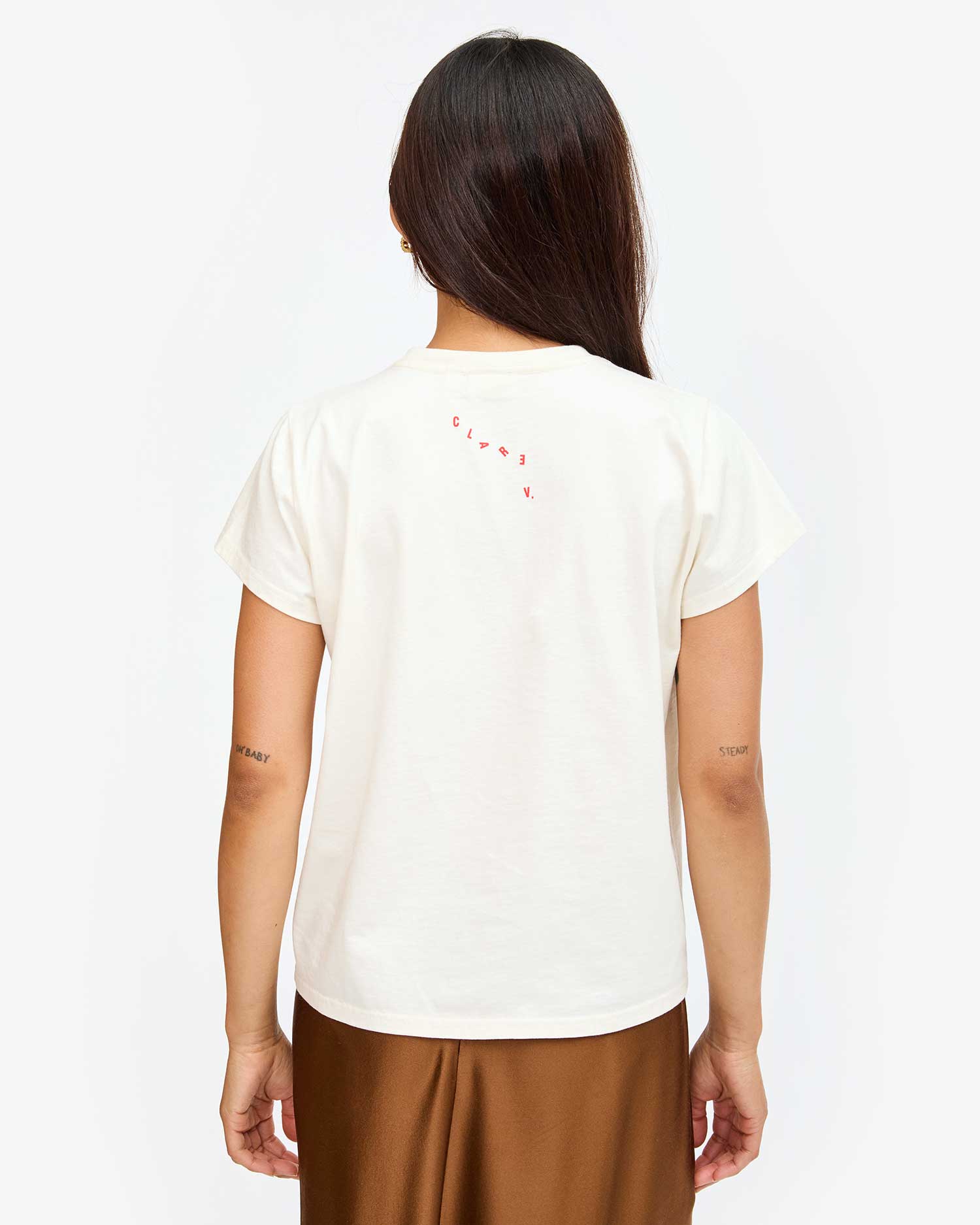 Clare V. Cream Classic Bon Vivant Tee