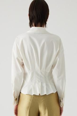 Agustin White Blouse Tucked Waist