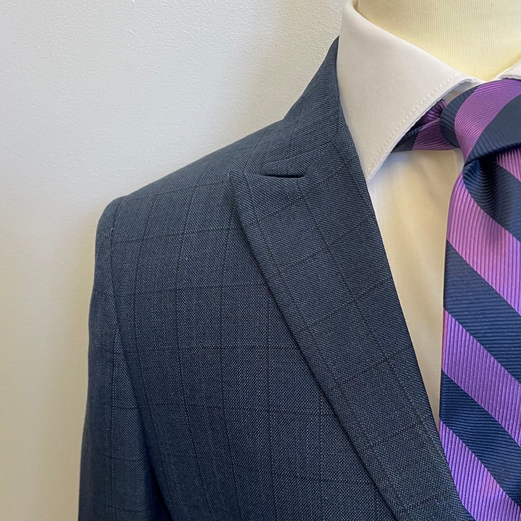 Slate Blue Windowpane Suit