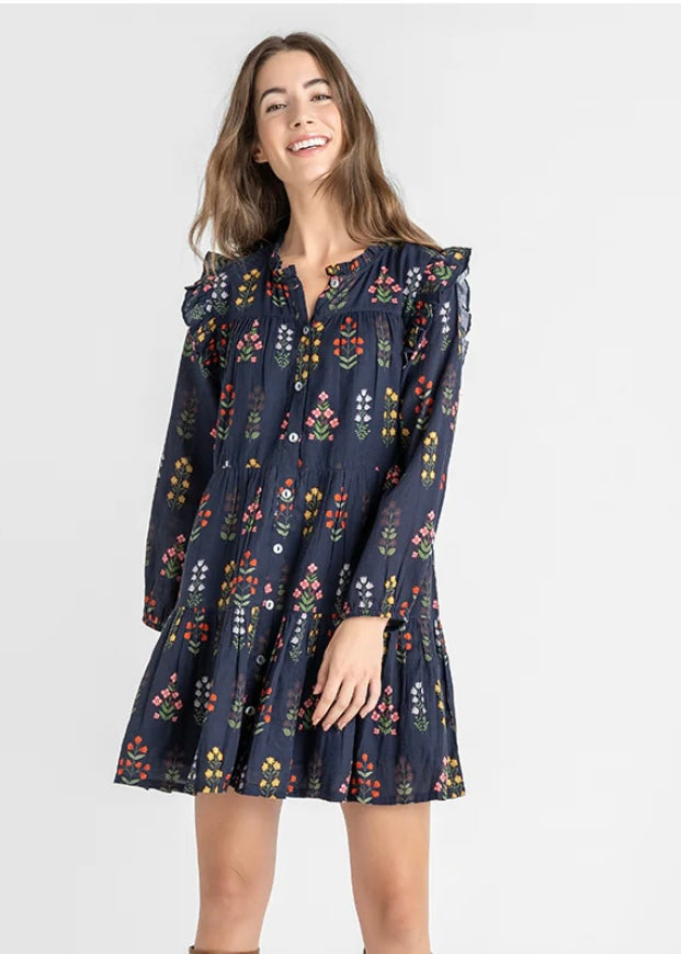 Navy Field Floral Kalani Dress