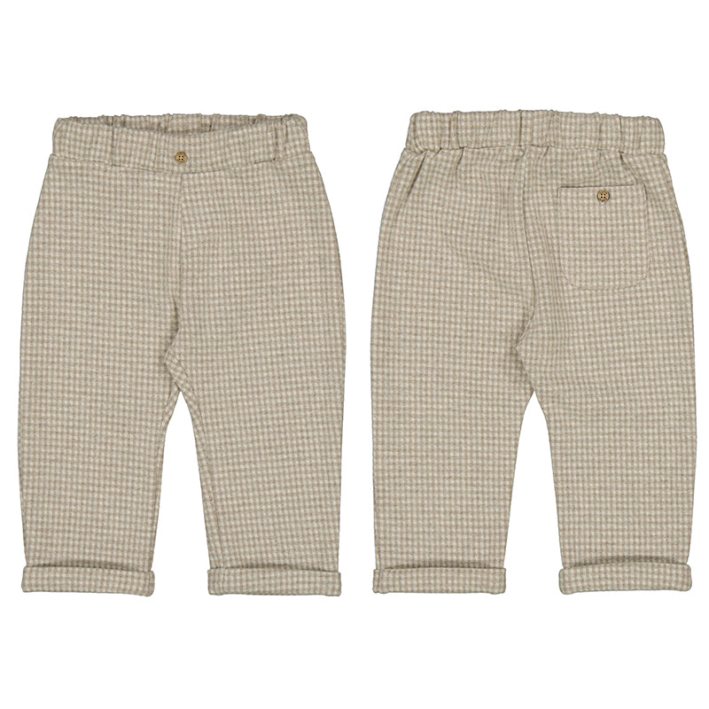 Beige knit houndstooth Pant