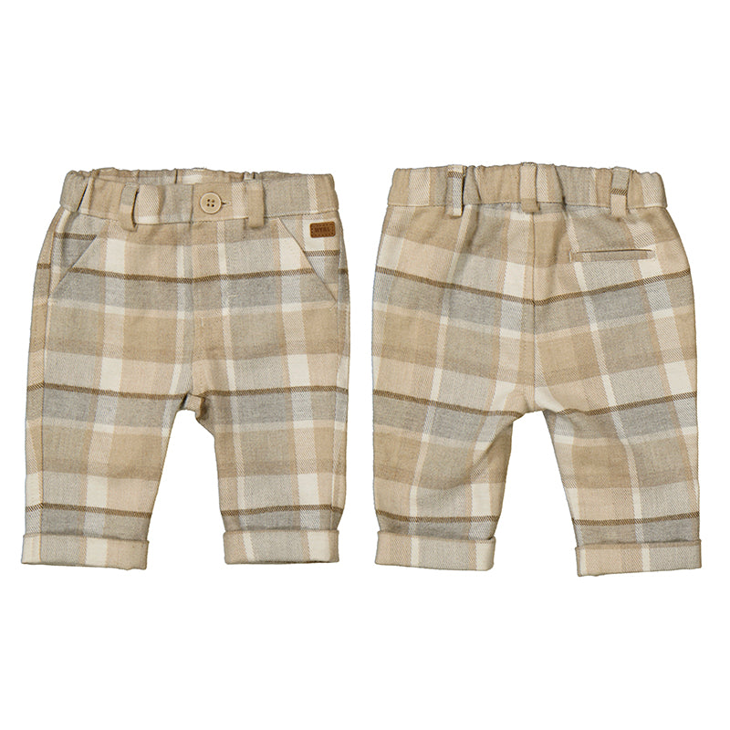 Camel Plaid Infant Pant