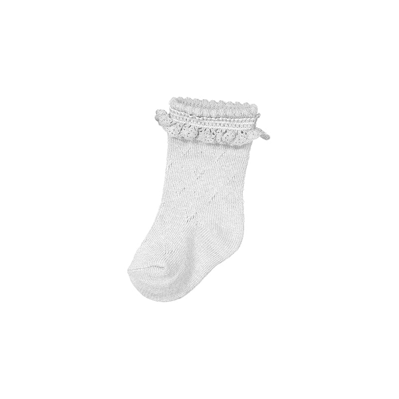 White Pointelle Infant Knee High Socks