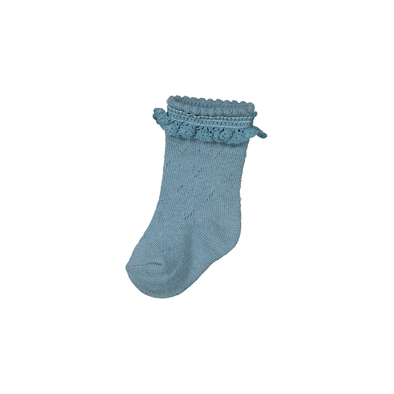 Jade Blue Pointelle Infant Knee High Sock