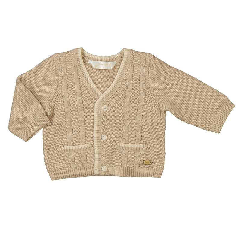 Camel Cable Infant Cardigan