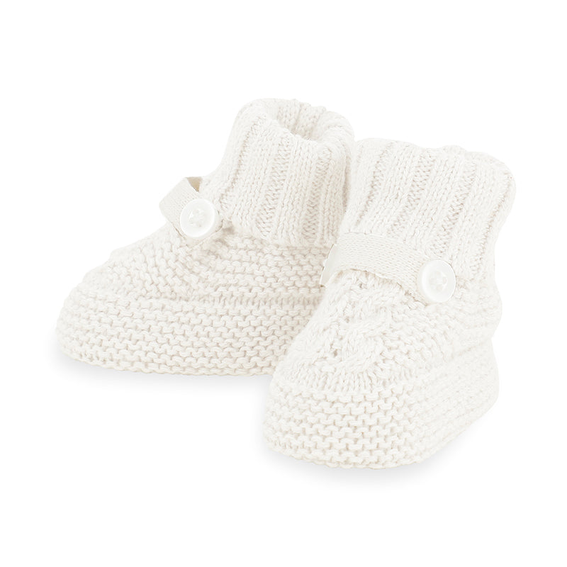 Knitted booties with Tab