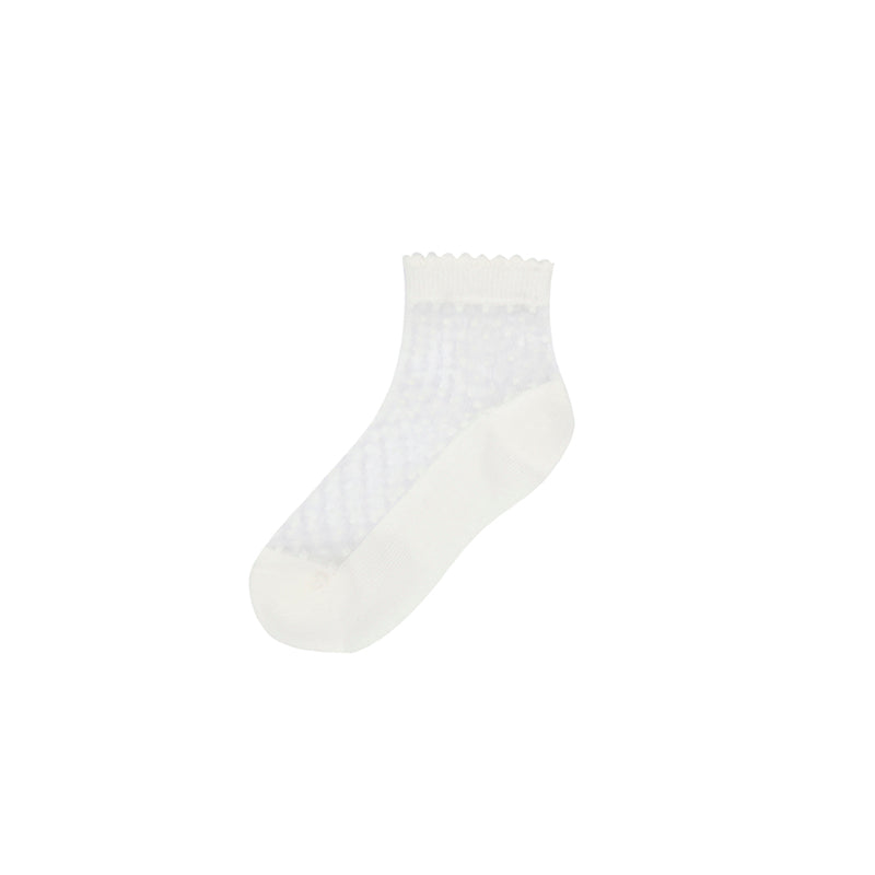 Off White Sheer Swiss Dot Socks