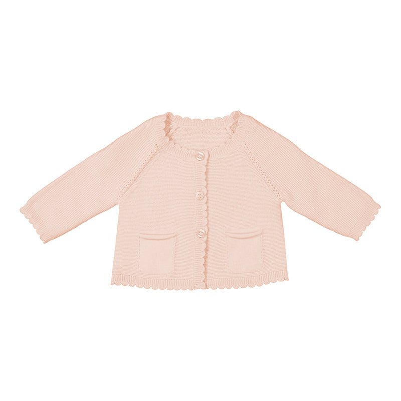 Blush Scallop Edge Infant Cardigan