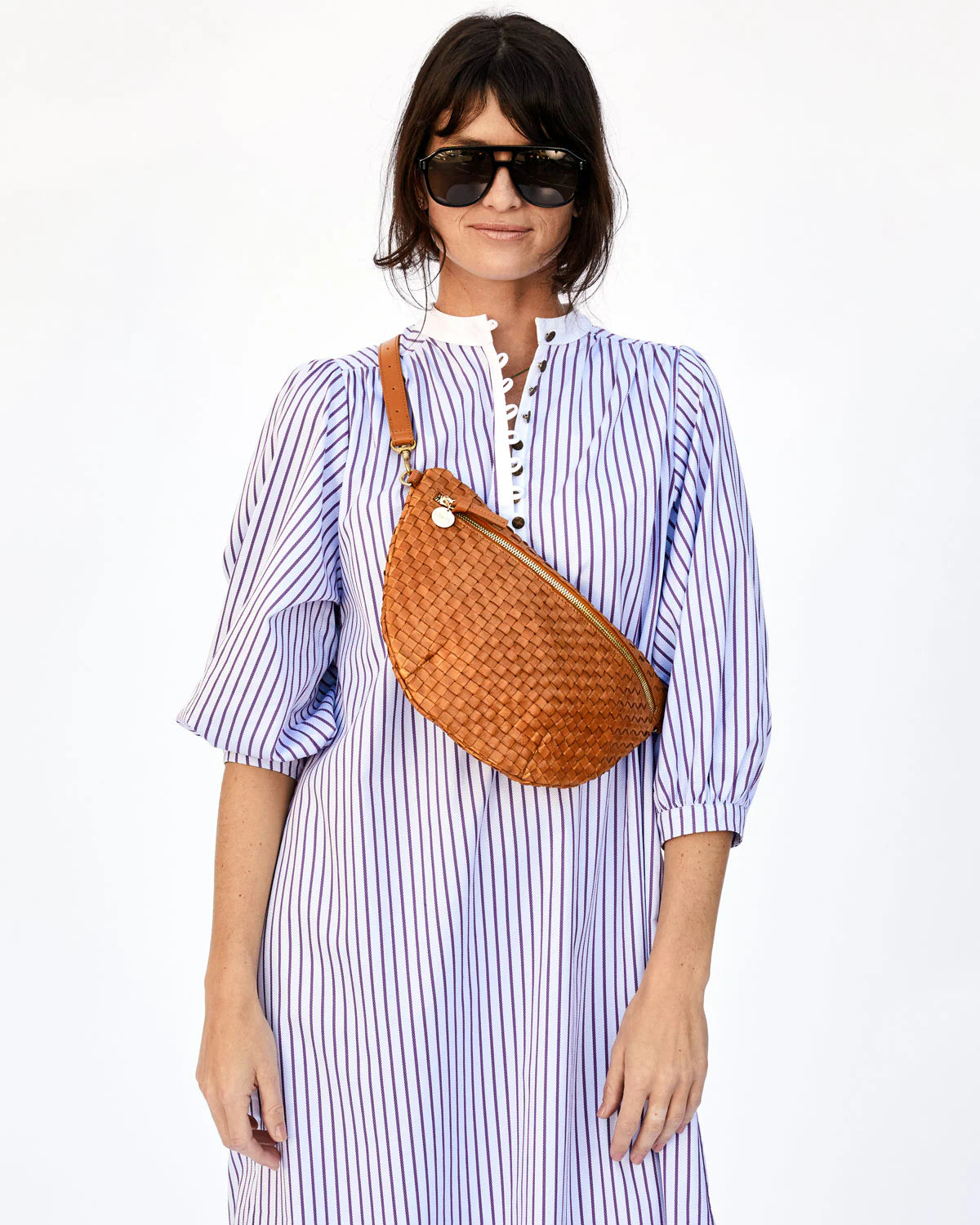 Clare V. Tan woven Grand Fanny Bag