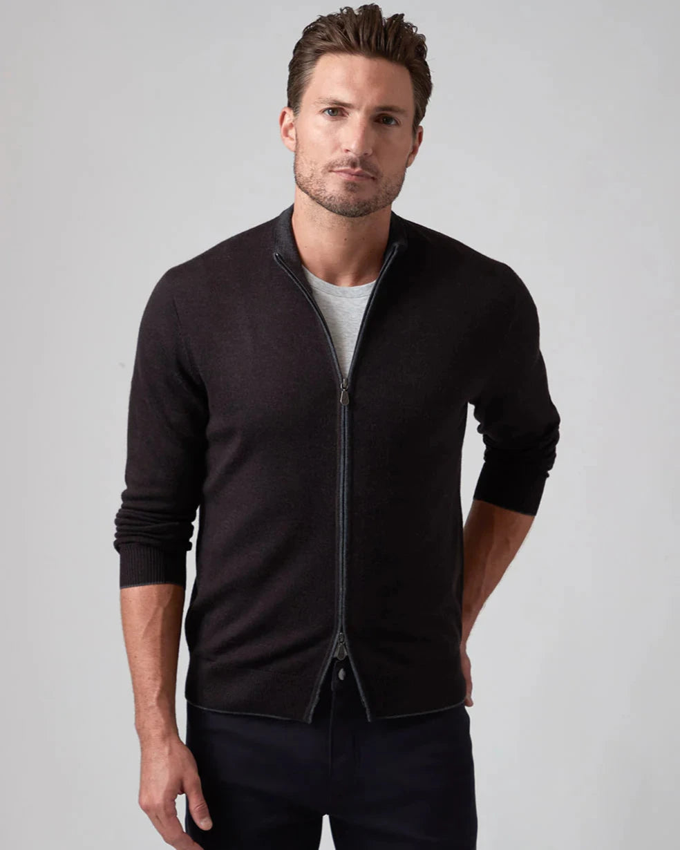 Merino Wool Expresso Full Zip Jacket