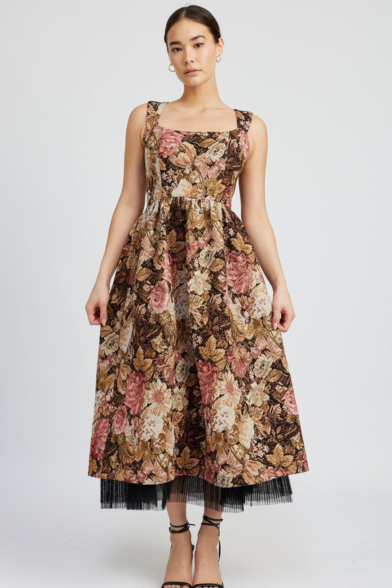 Rose Brocade Corset Dress