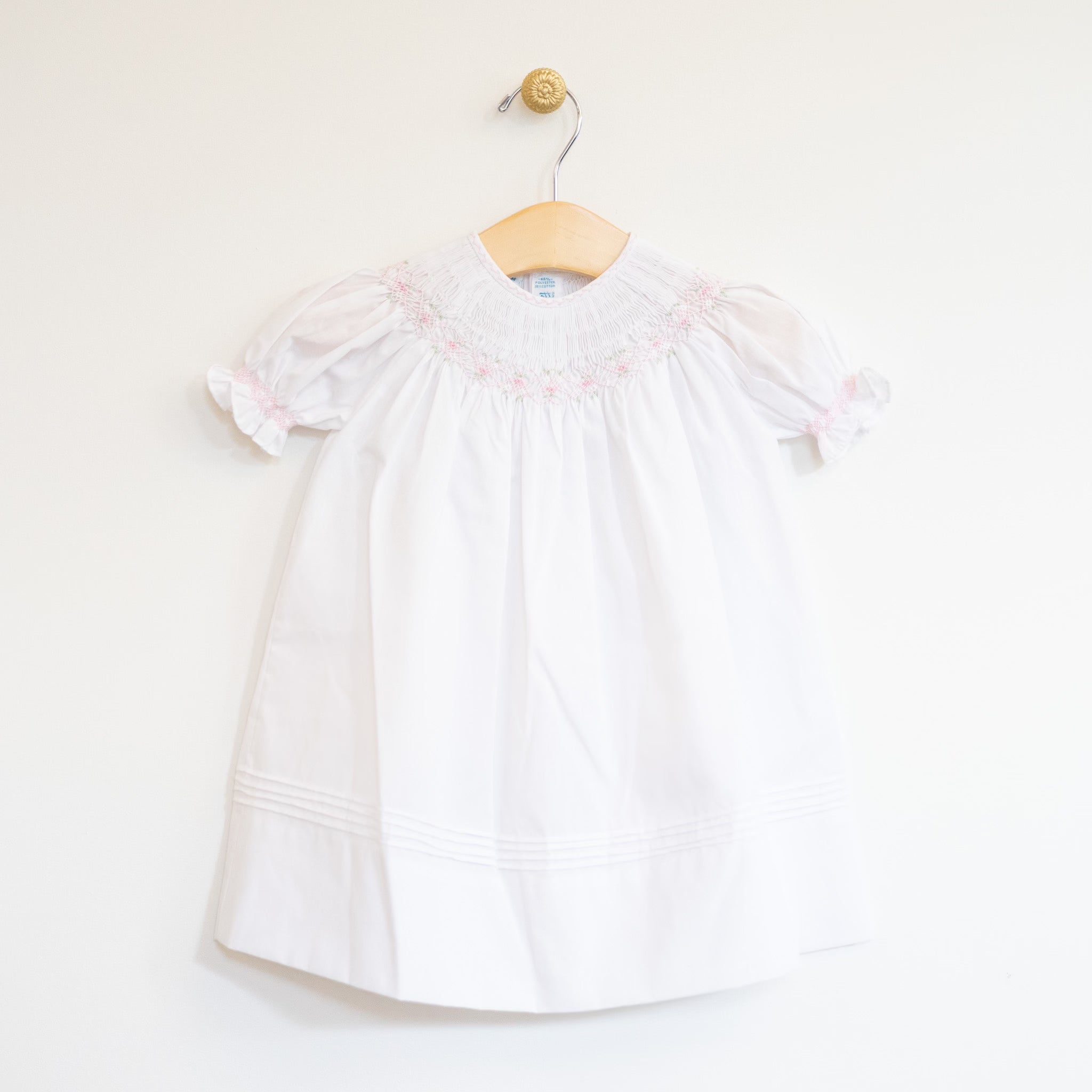 Pink Smocked Bishop Dress