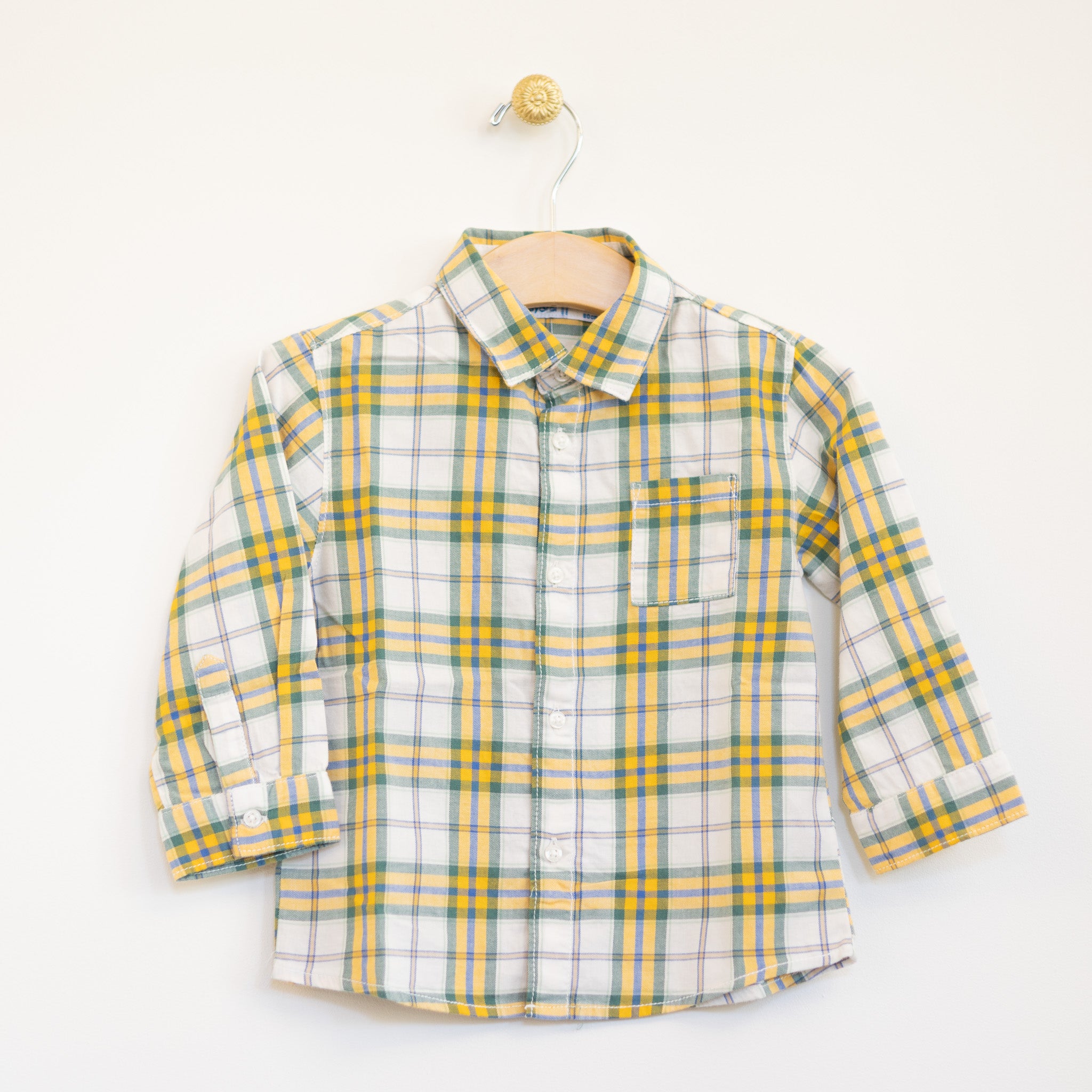 Yellow Blue Plaid Infant Shirt