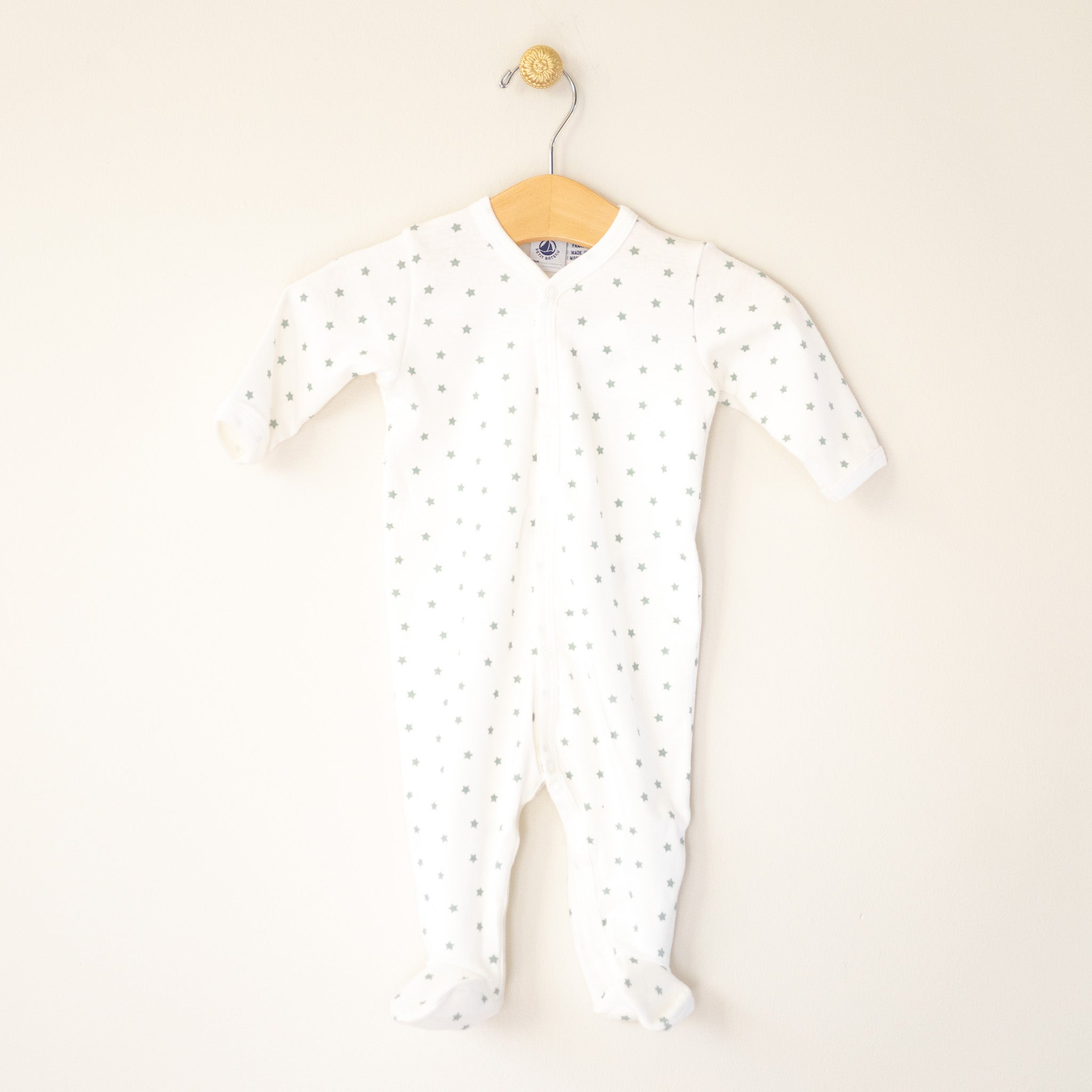 Petit Bateau Footie Green Stars