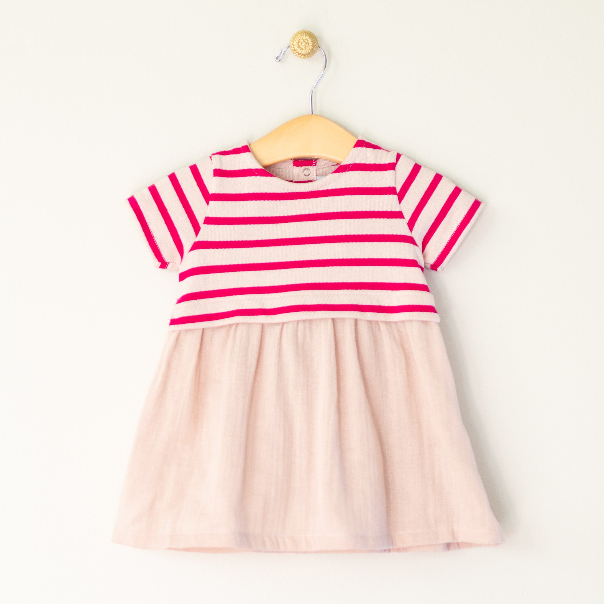 Petit Bateau Infant Fuchsia Pink Stripe Dress