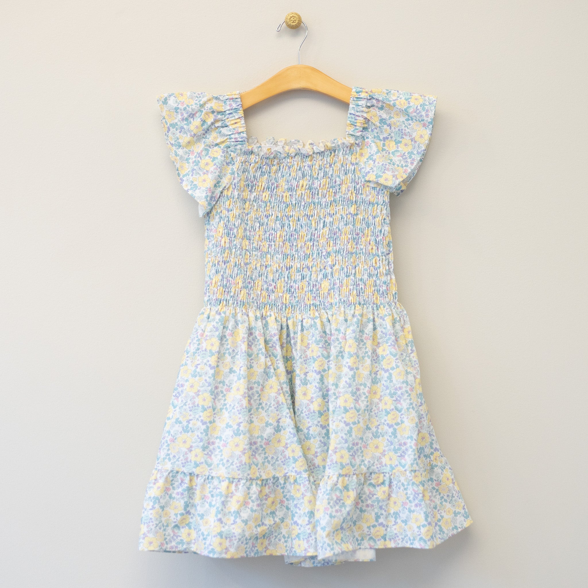 Sophie Yellow Aqua Floral Dress