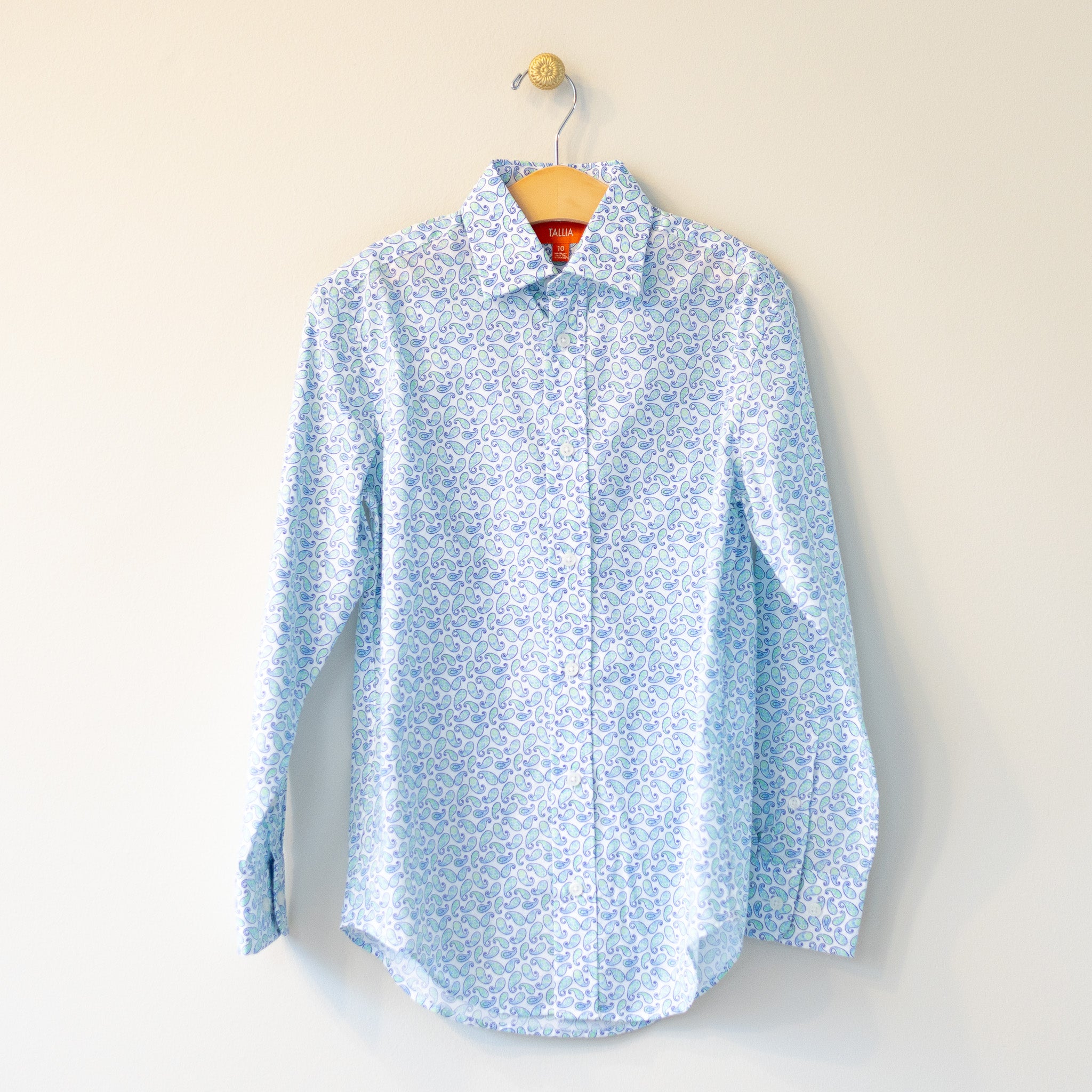 Blue and Green Paisley Dress Shirt