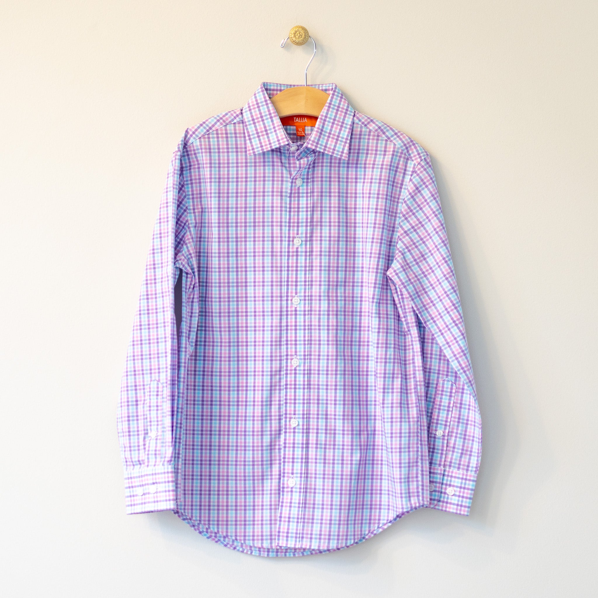 Pink and Purple Check Dress Shirt