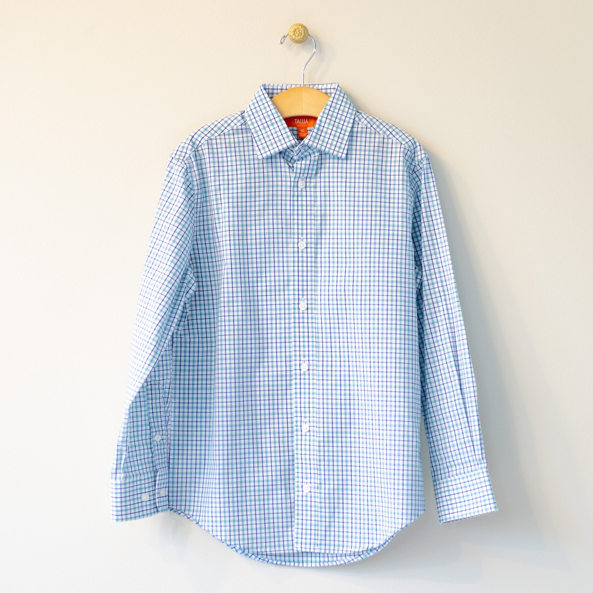 Blue and Green Check Dress Shirt