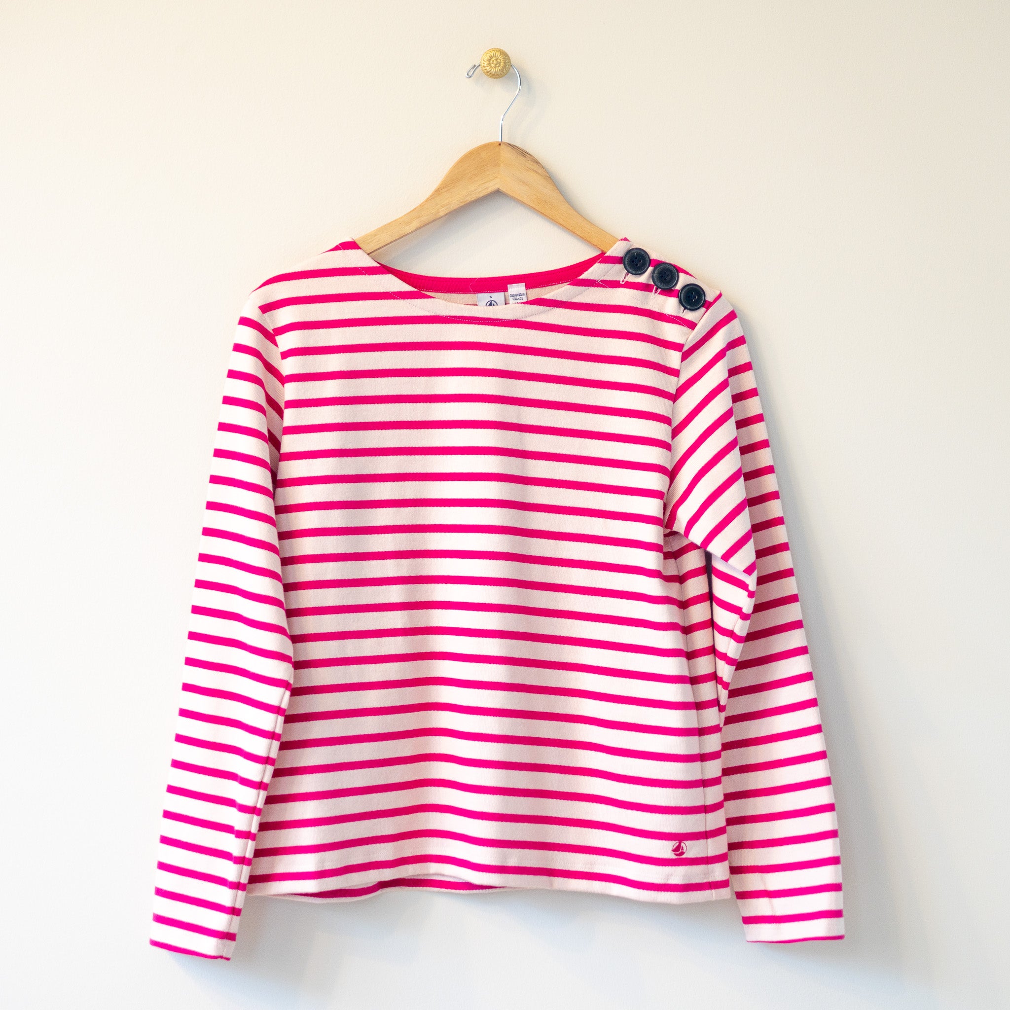 Petit Bateau Women Fuchsia Stripe Top