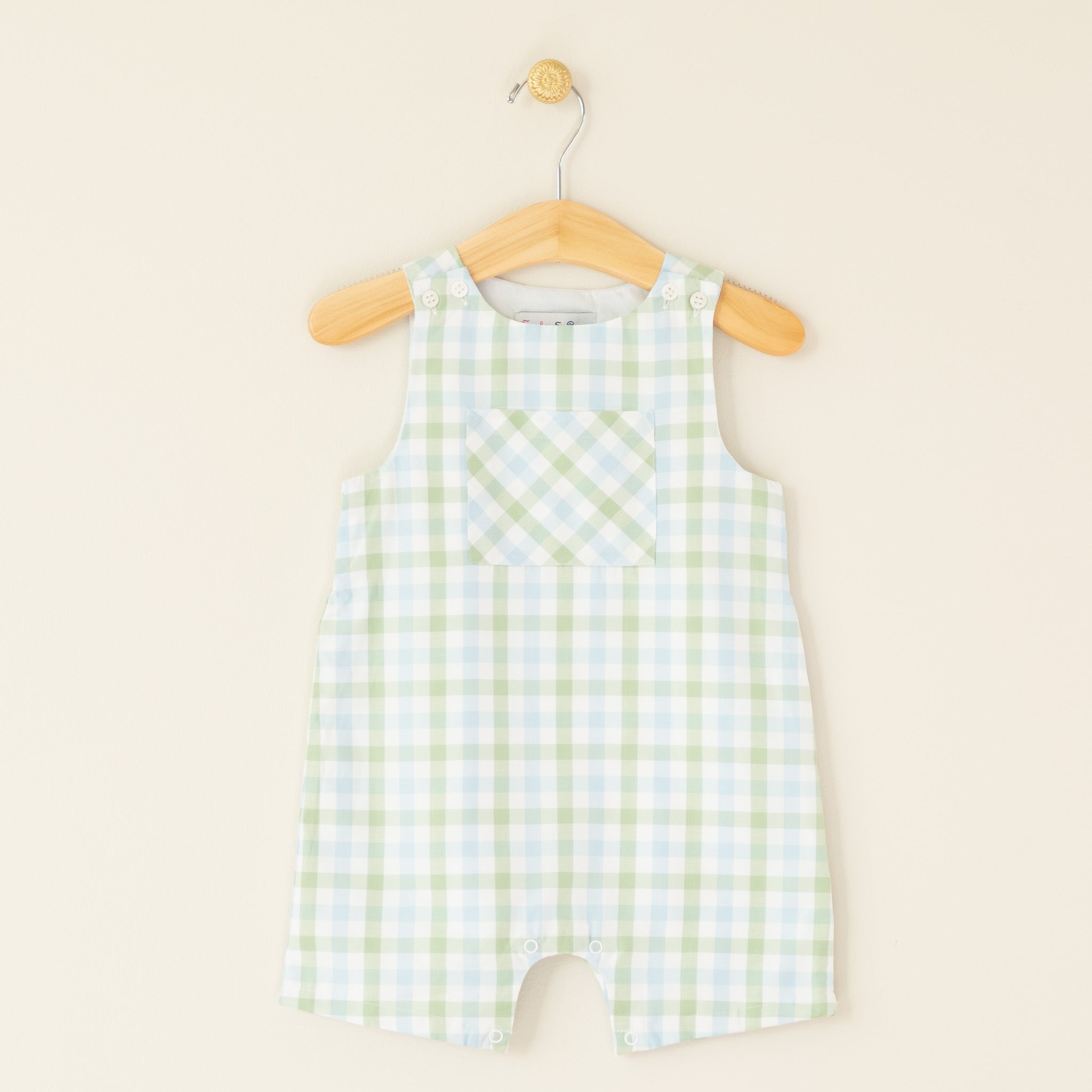 Infant Blue Green Plaid Jon Jon