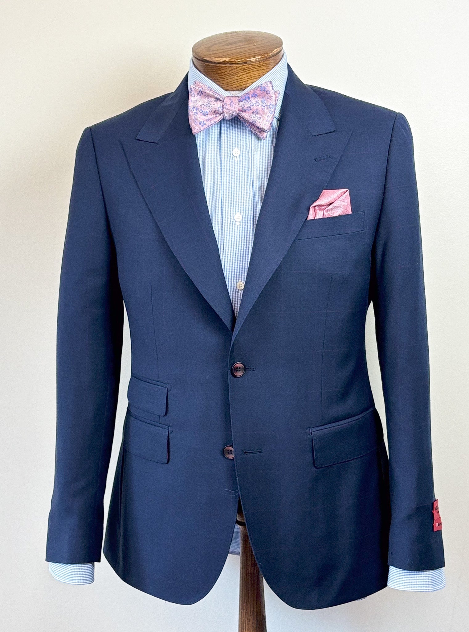 Luca Navy/Wine Windowpane Suit