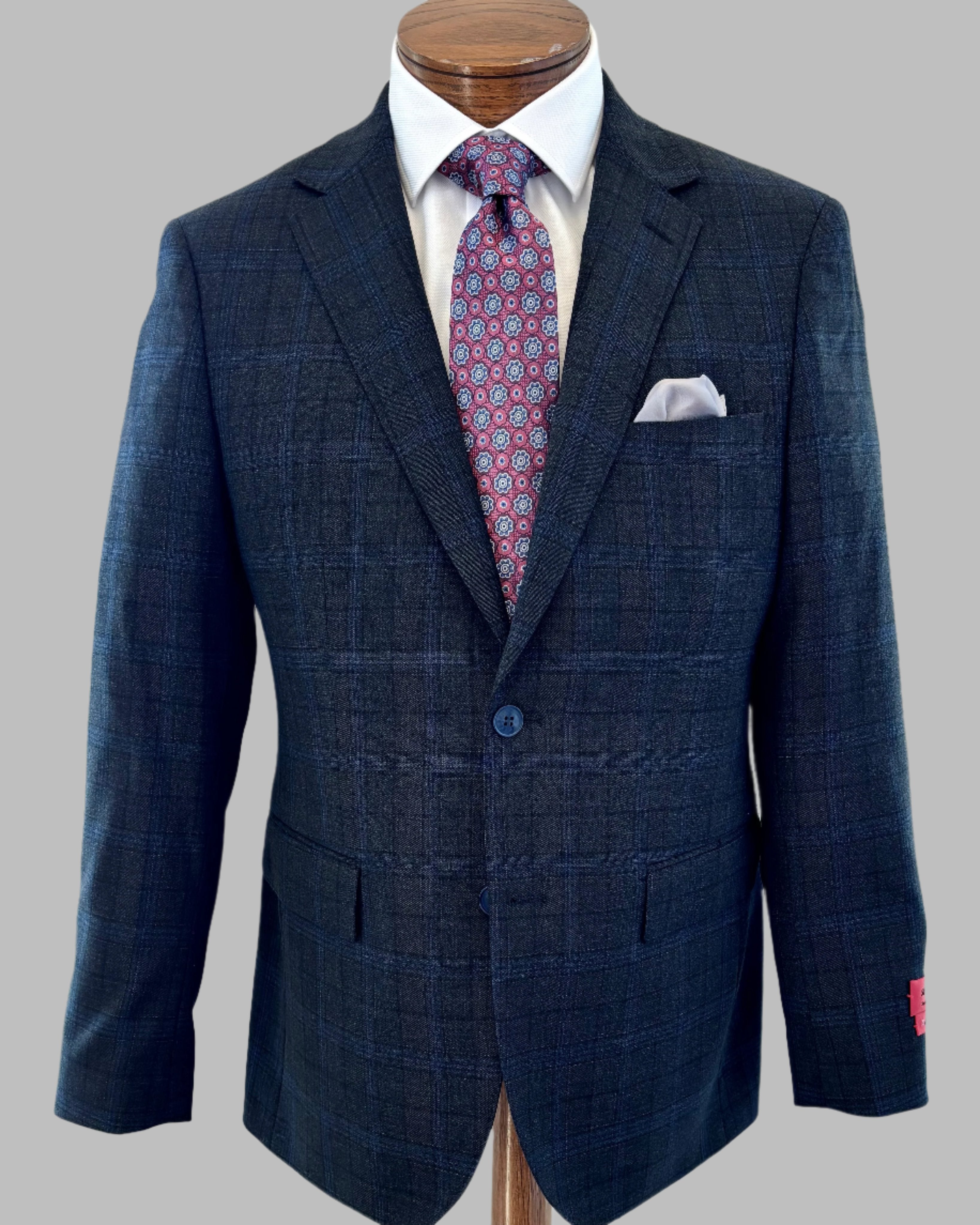 Mattarazi Luca Charcoal Blue Plaid Suit