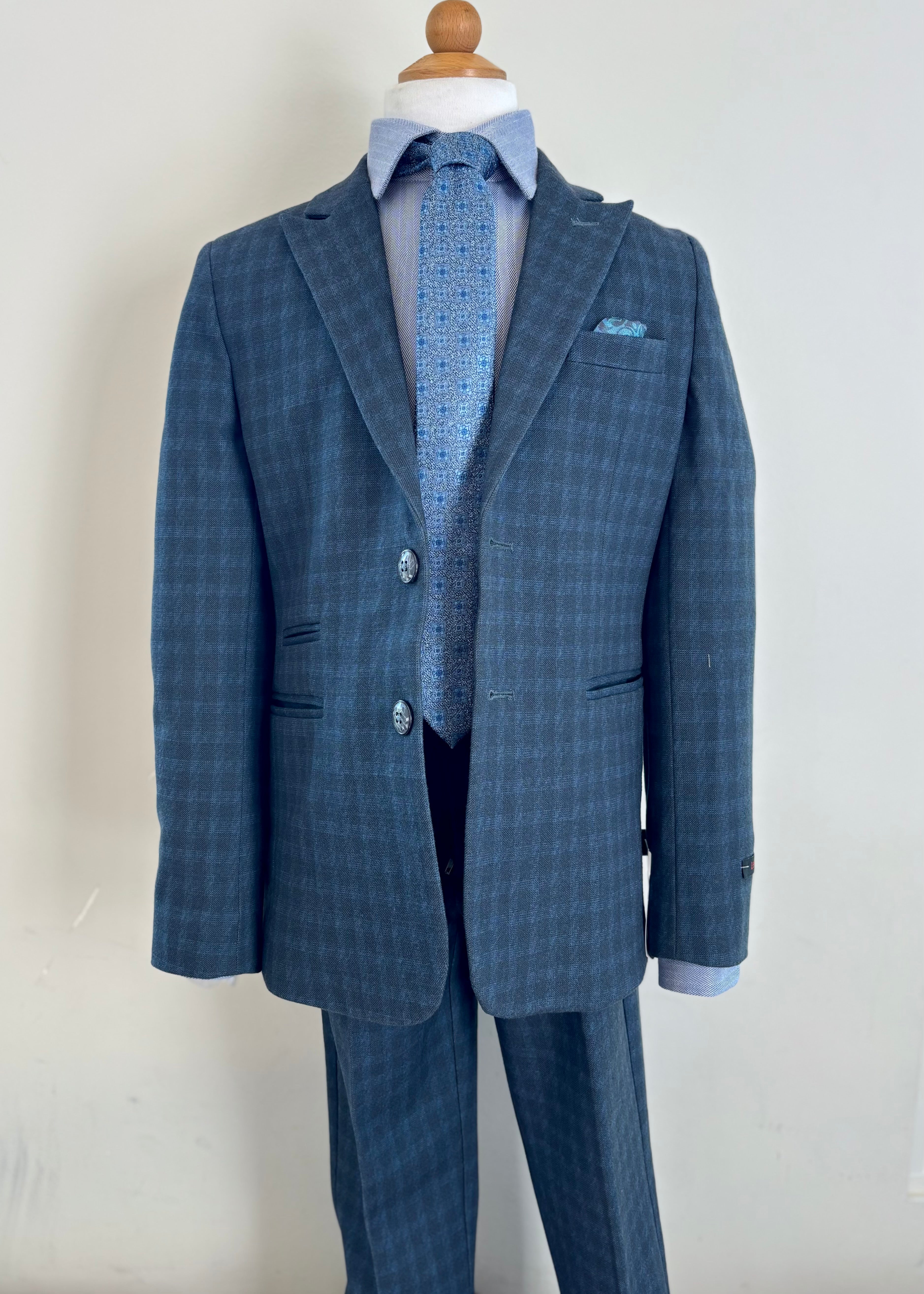 Navy Jade Plaid Suit