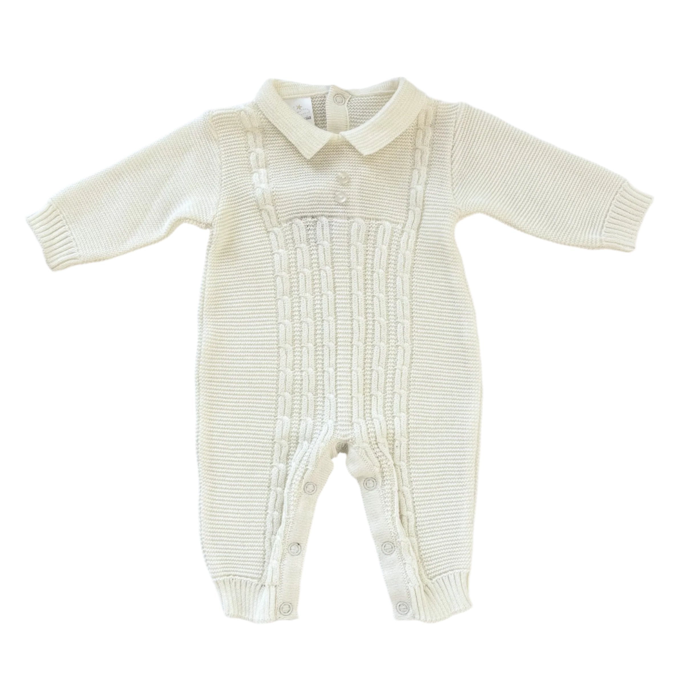 Off White Cable Knit Romper