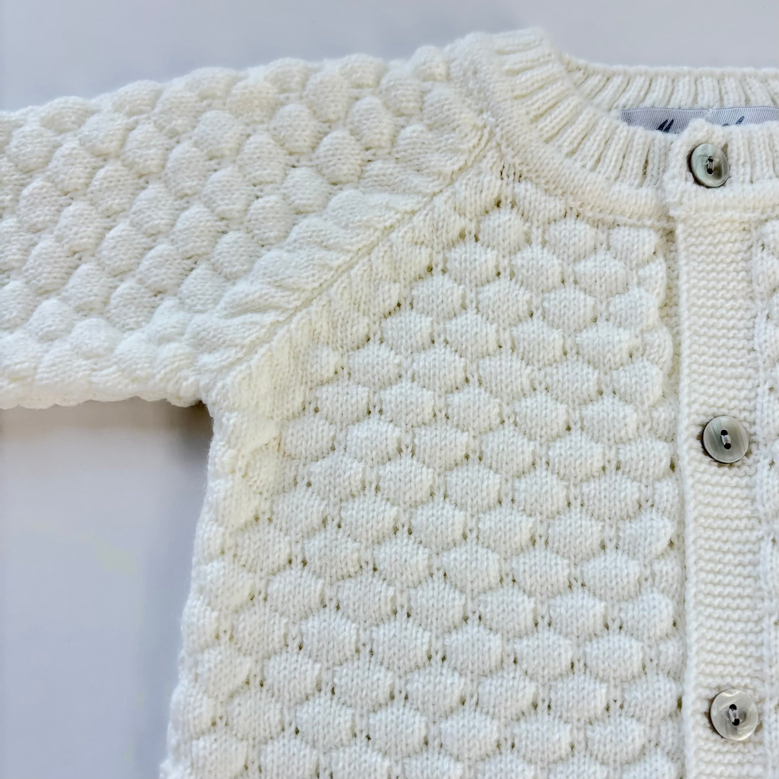 Off White Waffle Knitted Long Romper