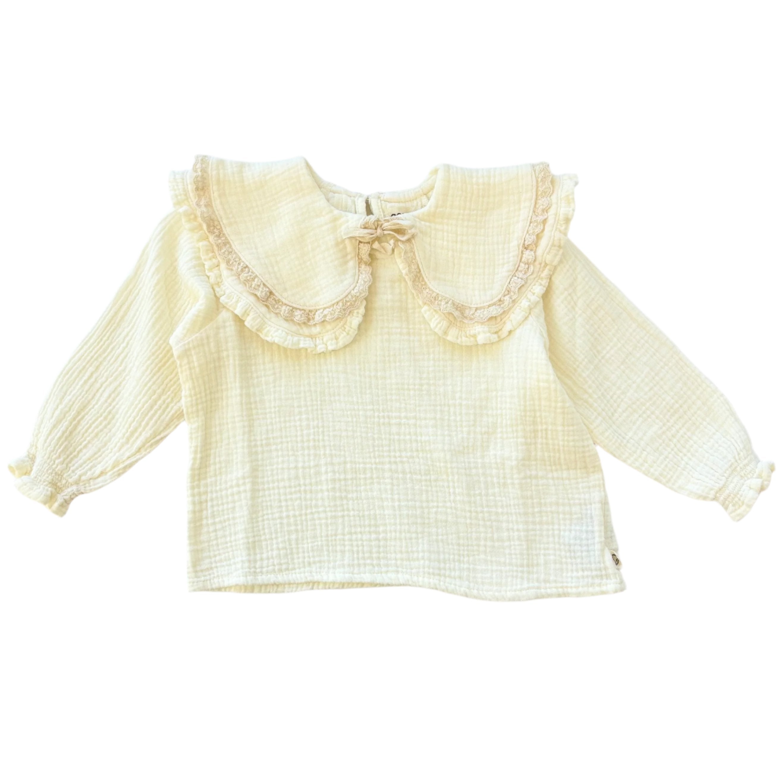 Ivory Gauze Round Collar Blouse