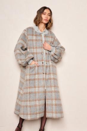 Cameron Grey Plaid Coat