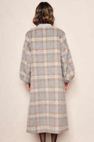 Cameron Grey Plaid Coat