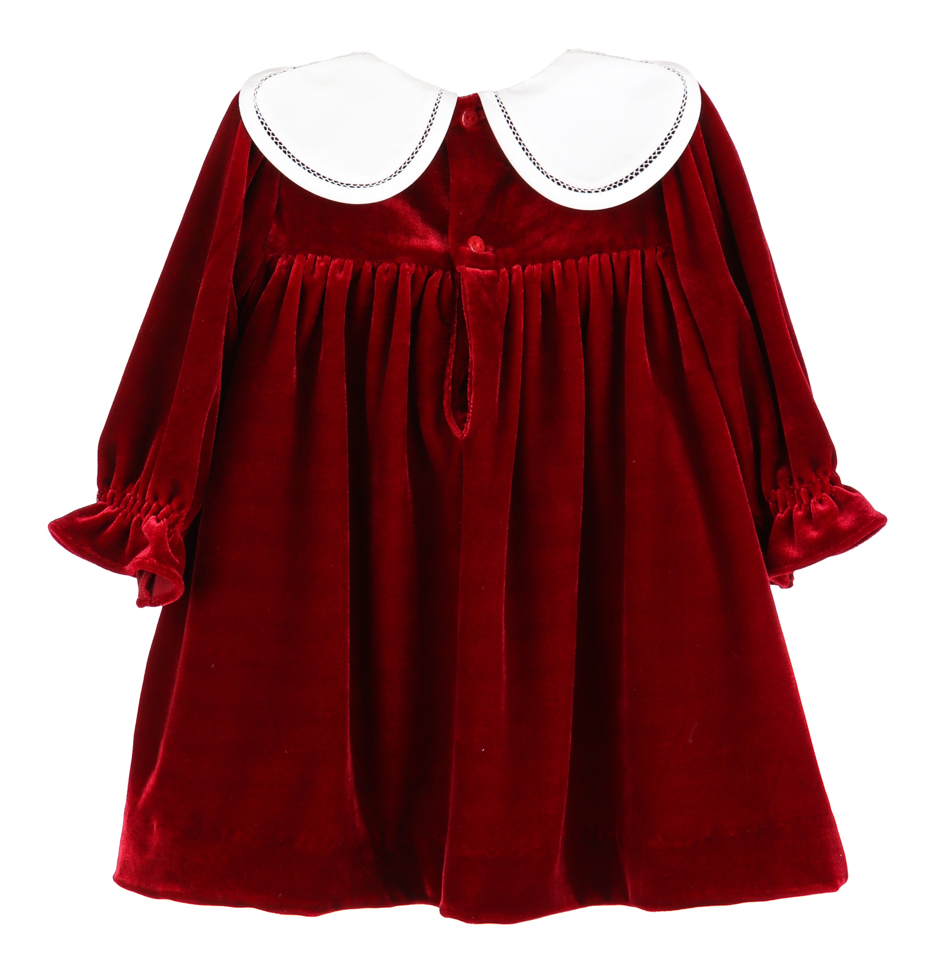 Cranberry Velvet Petal Collar Dress