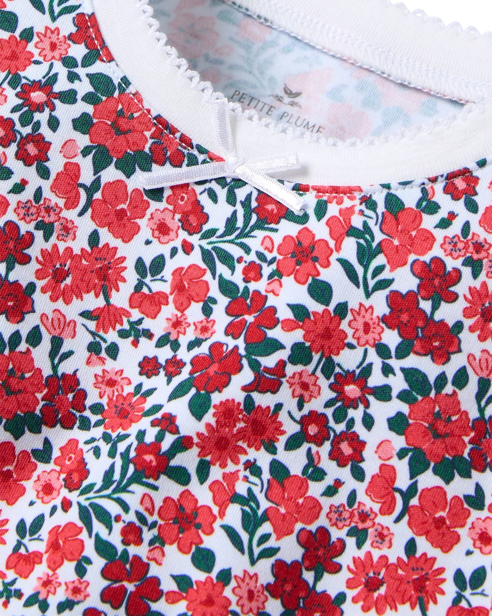 Red Floral Pima Knit Pajamas